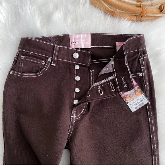 Revice Ex Boyfriend Miss Me Jeans Dark Brown Women’s 28 New - Picture 8 of 16